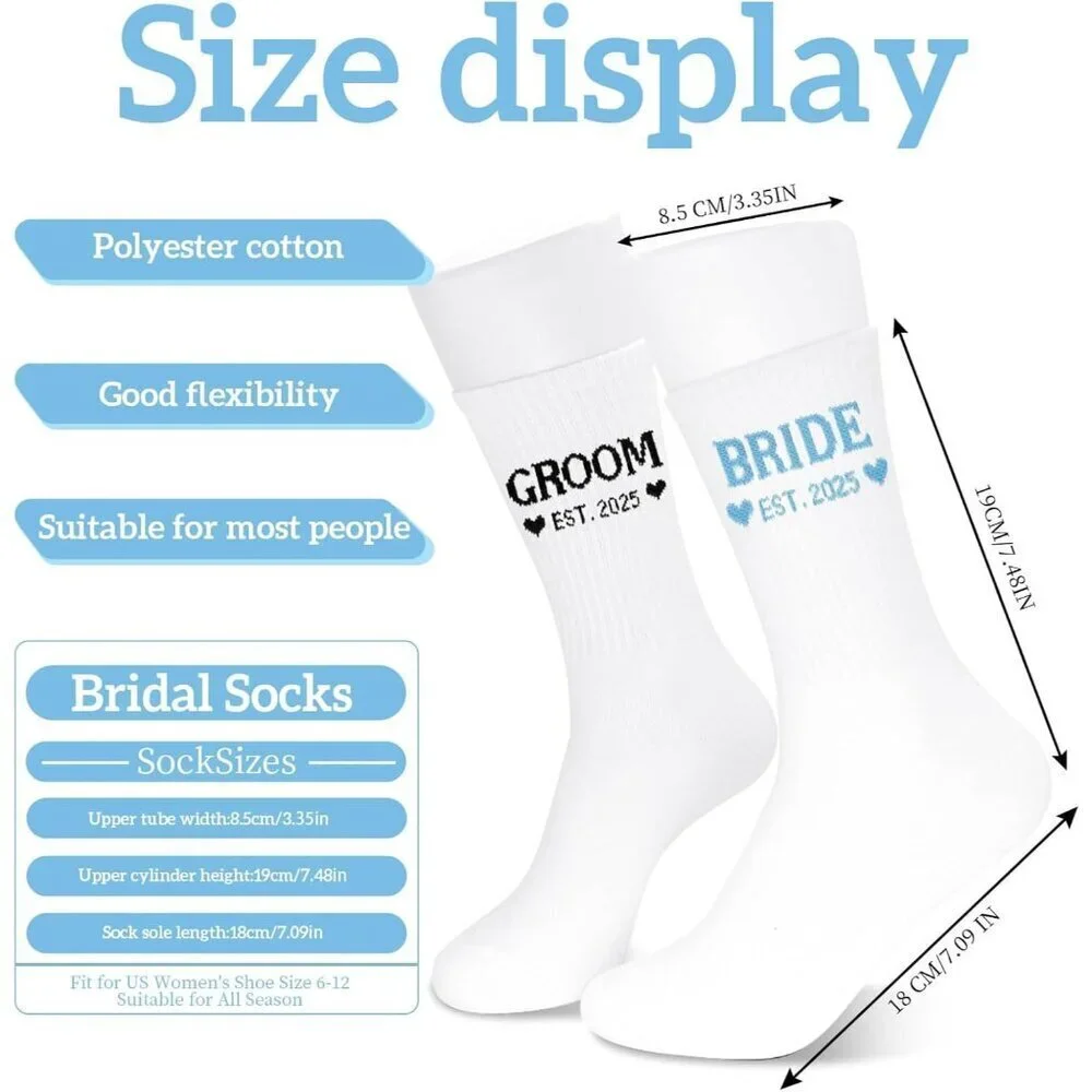 Cotton Bride and Groom Socks Wedding Engagement Gifts for Couples